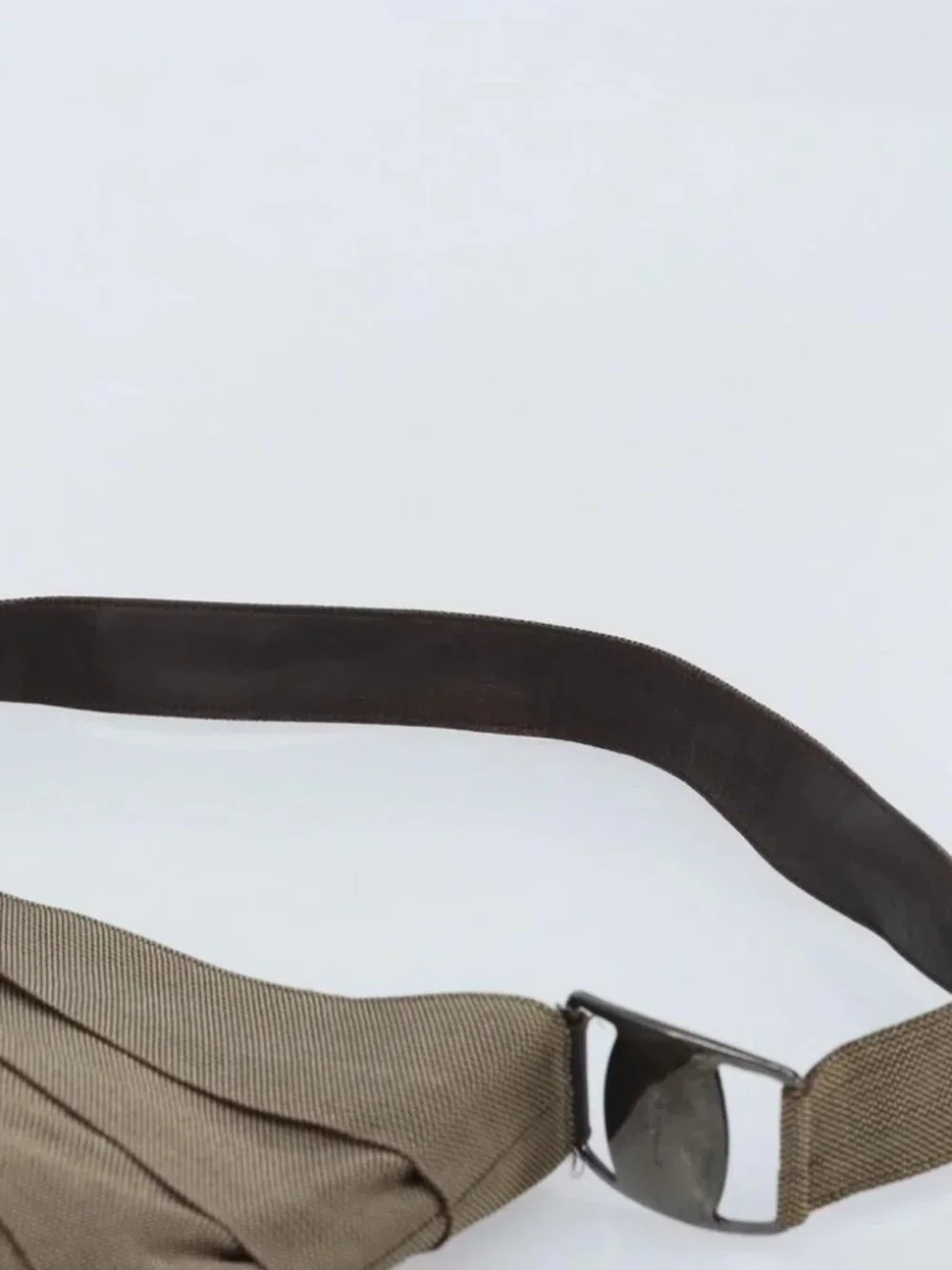 Salvatore Ferragamo Shoulder Bag Canvas Beige Silver Auth 166789